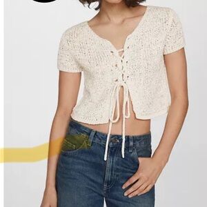 Mango, Bow Closure Knit top